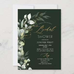 Invitation PixDezines H2 Green Gold Eucalyptus Fête des marié