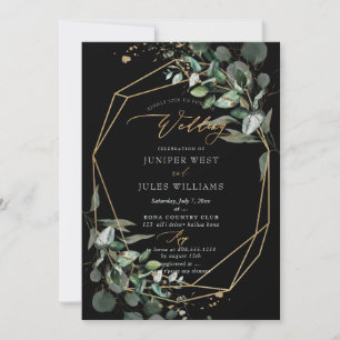 Invitation PixDezines H2 Green Gold Eucalyptus Mariage