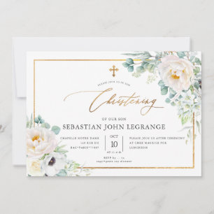 Invitation PixDezines H2 Pivoines Eucalyptus Baptême