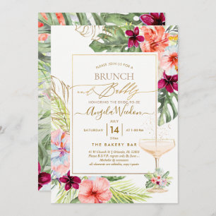 Invitation PixDezines H2 Tropical Paradise Brunch Bubbly