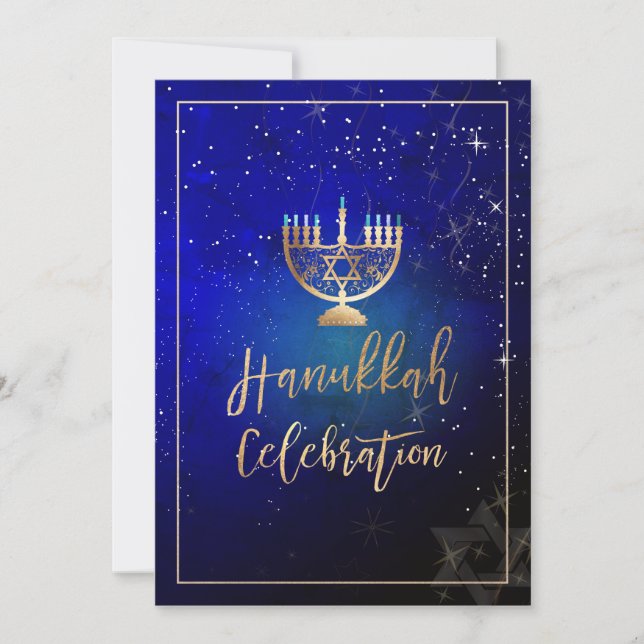 Invitation PixDezines Hanoukka Celebration, Fun Script Fun (Devant)