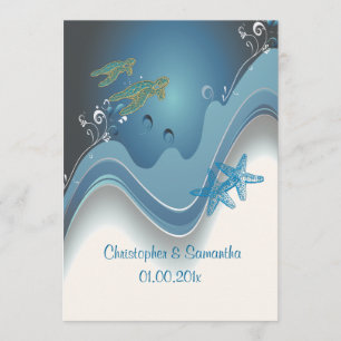 Invitation PixDezines honu+vagues/do-it-yourself arrière - pl