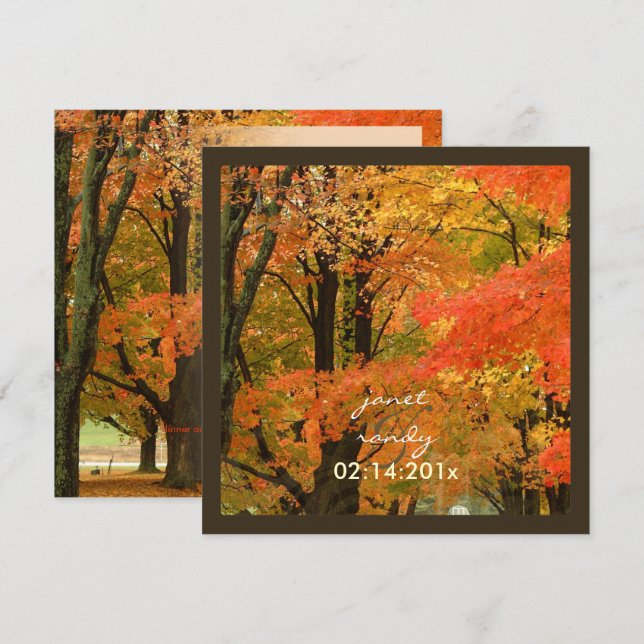 Invitation PixDezines IN the WOODS/MARIAGE DE AUTOMNE/DO-IT-Y (Devant / Derrière)