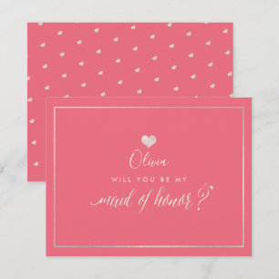 Invitation PixDezines Iridescente Blush Pink, Maid of Honor