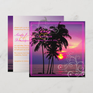 Invitation PixDezines Kaui Sunset+Swirls/mariage tropical