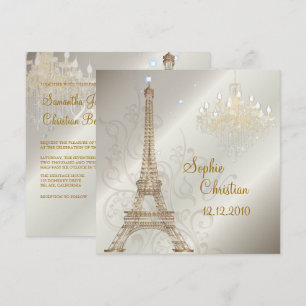 Invitation PixDezines LA TOUR EIFFEL/PARIS/CRYSTAL CHANDELIER
