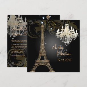 Invitation PixDezines LA TOUR EIFFEL/PARIS/CRYSTAL CHANDELIER