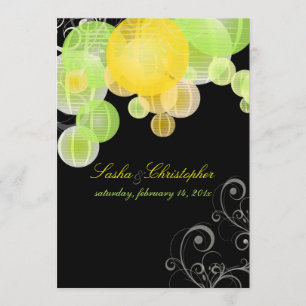 Invitation PixDezines lanternes jaune+vert