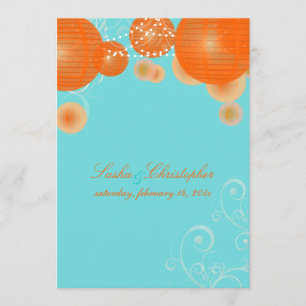 Invitation PixDezines lanternes orange/do-it-yourself couleur