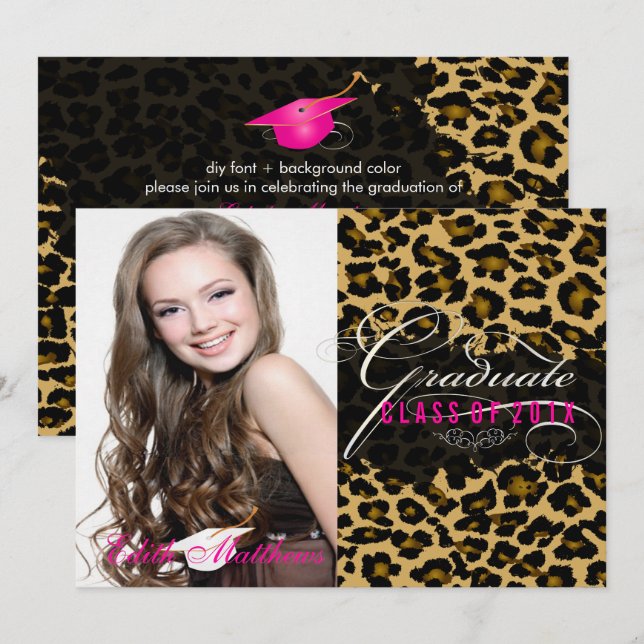 Invitation PixDezines Leopard (Devant / Derrière)