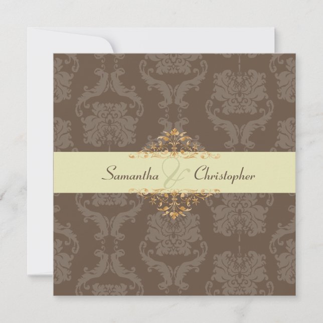 Invitation PixDezines Liliana Damask, arrière - plan personna (Devant)