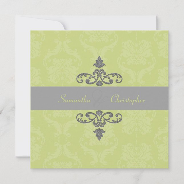 Invitation PixDezines Liliana Damask, DO-IT-YOURSELF couleurs (Devant)