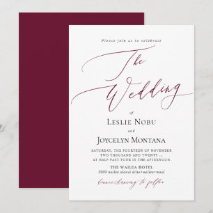 Invitation PixDezines Luxe Calligraphie minimaliste Mariage