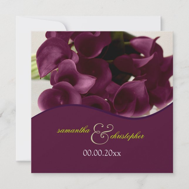 Invitation PixDezines lys calla violet/do-it-yourself (Devant)