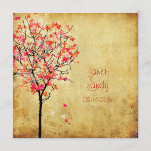 Invitation PixDezines MAPLE TREE VINTAGE/RED+PINK