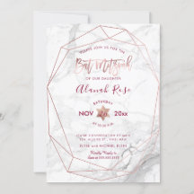 PixDezines Marbre blanc Bat mitzvah/Rose Gold