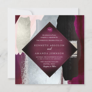 Invitation PixDezines Masala Rouge Blush Argent
