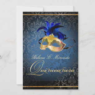Invitation PixDezines Masquerade/Bleu/DO-IT-YOURSELF couleur!