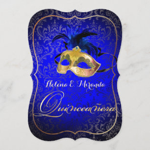 Invitation PixDezines Masquerade/Blue/DIYcolor!