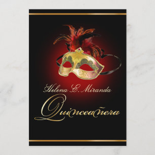 Invitation PixDezines Masquerade/DO-IT-YOURSELF couleur/rouge