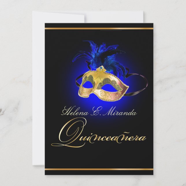 Invitation PixDezines Masquerade/Royal Blue/DO-IT-YOURSELF co (Devant)