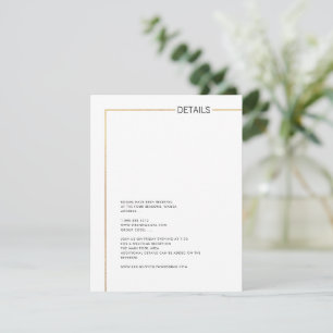 Invitation PixDezines Minimalist Faux Gold Frame Details Card