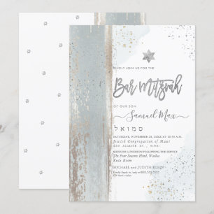 Invitation PixDezines Moderne Abstrait Tallit Bar Mitzvah
