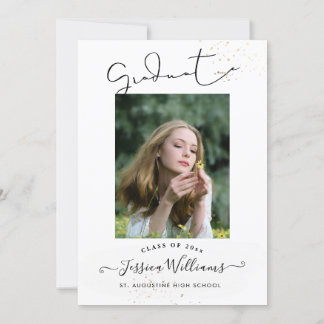 Invitation PixDezines Moderne Calligraphie Script Graduation 