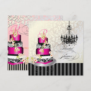 Invitation PixDezines MONOGRAM FÊTE DE L'MARIÉE/GÂTEAU CHAUD