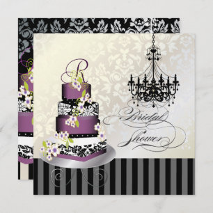 Invitation PixDezines MONOGRAM FÊTE DE L'MARIÉE/PLUM PUDDING