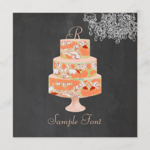 Invitation PixDezines monogramme alice floral gâteau