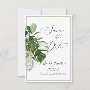 Invitation PixDezines Monstera panaché et feuillage tropical