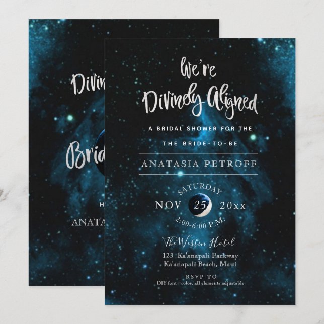 Invitation PixDezines Nous sommes la Fête de l'mariée divinem (Devant / Derrière)