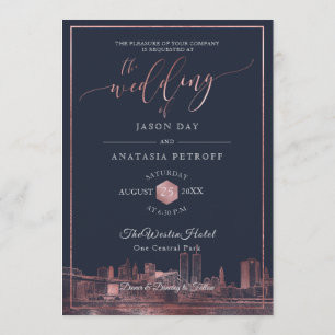 Invitation PixDezines NYC Skyline/Faux Rose Gold/DO-IT-YOURSE