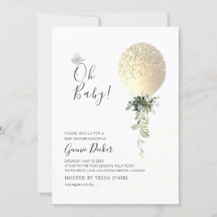 Invitation PixDezines Oh Baby Balloon Baby shower