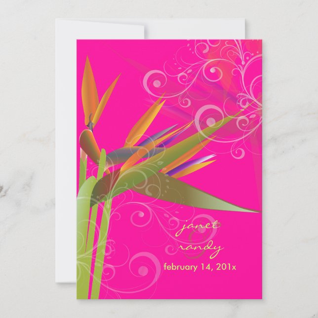 Invitation PixDezines Oiseau de Paradise+tourbillons/DO-IT-YO (Devant)