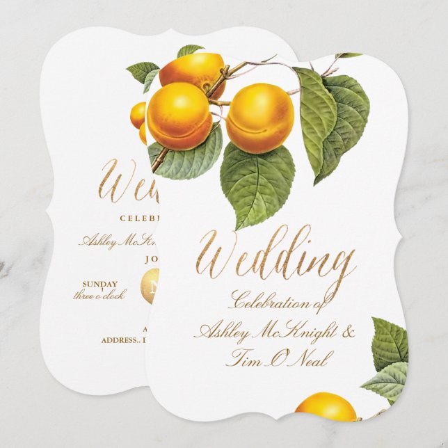 Invitation PixDezines Orchard/Peaches/Redoute (Devant / Derrière)