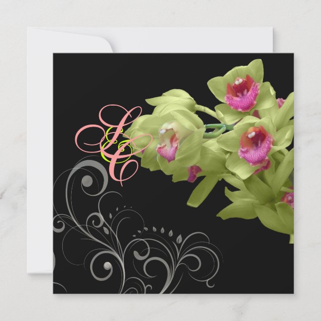 Invitation PixDezines Orchidées+Flouris ornemental+do-it-your (Devant)