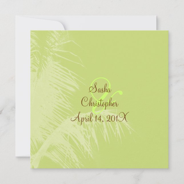 Invitation PixDezines palmiers frons/coco feuilles/do-it-your (Devant)