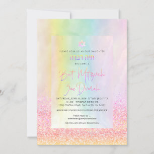 Invitation PixDezines Parties scintillant Bat mitzvah de bonb