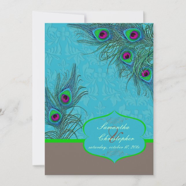 Invitation PixDezines Peacock Charme (Devant)