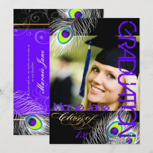 Invitation PixDezines Peacock Graduation/arrière - plan DO-IT