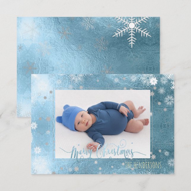 Invitation PixDezines Photo de Noël/Calligraphie (Devant / Derrière)