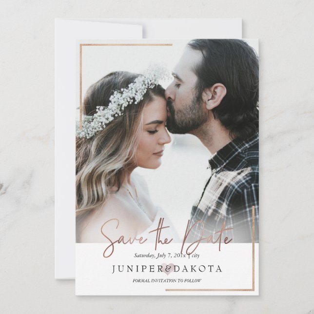 Invitation PixDezines Photo moderne encadrée Enregistrer les  (Devant)