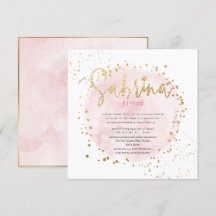 PixDezines Pink Aquarelle Or Bat mitzvah de poussi