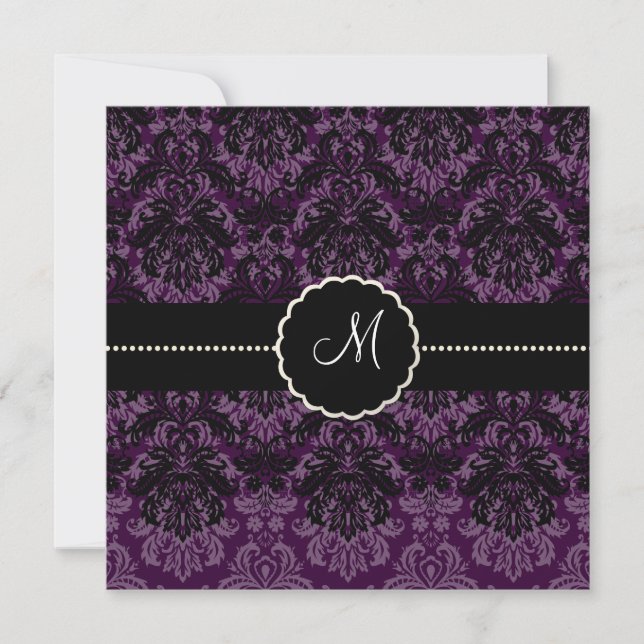 Invitation PixDezines Piqué, Damas / Black+Violet Velvet (Devant)