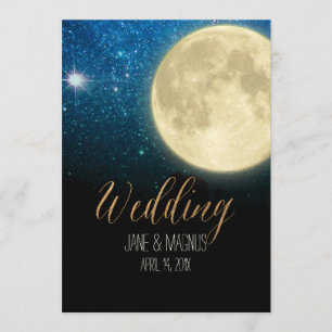 Invitation PixDezines Pleine lune Midnight Sky/Collage NASA