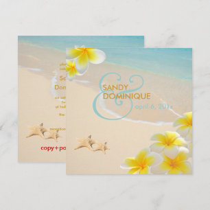 Invitation PixDezines PLUMERIA LEI/BEACH/STARFISH