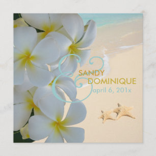 Invitation PixDezines Plumeria Lei /plage/étoile tropicale