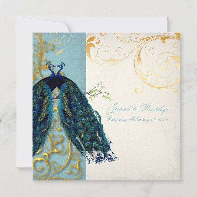 Invitation PixDezines plumes/turquoise (Devant)